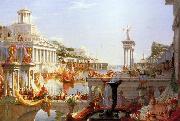 Thomas Cole Course of Empire Consumation of  Empire Norge oil painting reproduction